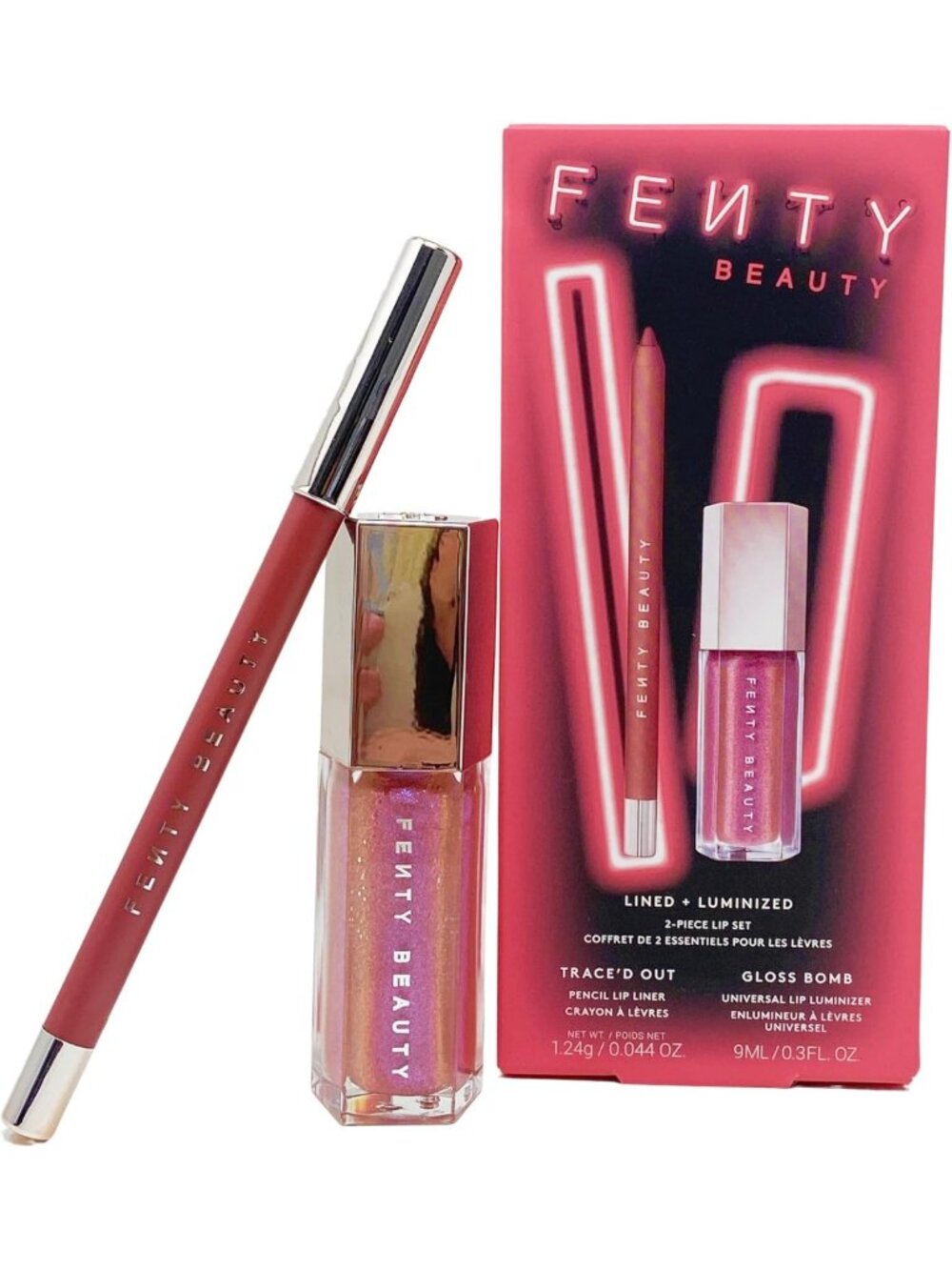 Lined & Luminized 2-Piece Lip Set - Lip Liner & Gloss Bomb for Stunning Lips